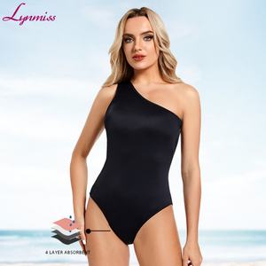 Traje de Baño Lynmiss OEM de Una Pieza para Mujer, Diseño Sexy de Un Hombro, Material de Poliéster/Nailon, Secado Rápido y Características Antibacterianas - Product Image 1