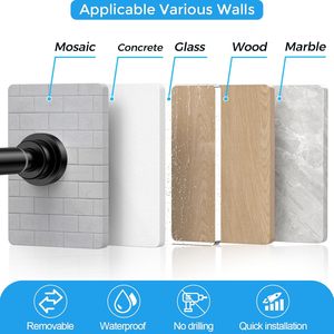 CF personnalisé réglable télescopique antirouille en acier inoxydable tête en caoutchouc garde-robe <span class=keywords><strong>tringle</strong></span> à rideau de douche réglable pour salle de bain - Product Image 6