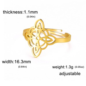 Nuevo anillo <span class=keywords><strong>con</strong></span> amuleto de nudo de bruja del Norte, joyería de moda de acero inoxidable, anillo de amuleto de <span class=keywords><strong>brujería</strong></span> <span class=keywords><strong>con</strong></span> nudo celta hueco irlandés abierto para mujer - Product Image 6