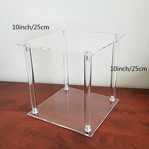 Support de fleurs de mariage de 25cm de haut Colonnes en acrylique Pilier transparent Vases décoratifs Pièce maîtresse de mariage rectangulaire - Product Image 6