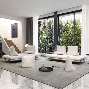 Sofá Cama Minimalista sin Respaldo, de Tela Transpirable y Versátil en Forma de U, para Estudio o Dormitorio, Chaise Longue - Product Image 3