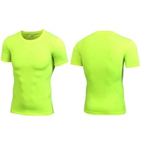 Chemise de Compression rouge à séchage rapide de haut niveau Couche de base Compression Muscle Fit T-shirts de musculation pour hommes Vêtements de sport