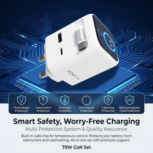 <span class=keywords><strong>Chargeur</strong></span> Super Rapide 70W PD GaN QC3.0 PPS pour iPhone <span class=keywords><strong>Samsung</strong></span> <span class=keywords><strong>Mac</strong></span> Vente en Gros OEM ODM <span class=keywords><strong>Chargeur</strong></span> Multi-Ports USB-C Type-C 70W PD GaN - Product Image 1