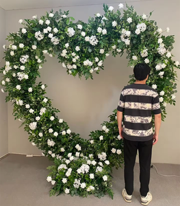 8フィート ハート形 アーチスタイル バラの花 背景幕 屋外ウェディングイベント フローラルアレンジメント メタル素材 パーティー用 - Product Image 6