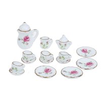 Ensemble de tasses à thé miniatures en céramique 1:12, vaisselle à fleurs, cuisine, maison de poupée