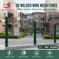 Clôture en treillis métallique 3D décorative et protectrice, verte en PVC, à mailles courbées en V, pour parcs publics et sécurité extérieure