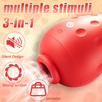 5-Frequenz Brustwarzen-Stimulator Klitoris G-Punkt Saugvibrator Erdbeer-Vibrator Sexspielzeug für Frauen