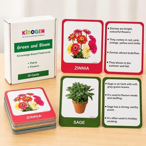Tarjetas de aprendizaje basadas en el conocimiento para plantas y flores de color verde y florecientes |   30 Tarjetas de Aprendizaje sobre Plantas y Flores - Product Image 4