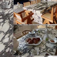 Grande dalle de marbre Calacatta Viola naturel avec base en calcite pour la série de tables basses de salon, salle à manger et cuisine