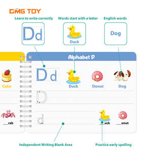 Libro de práctica para niños Aprendizaje Montessori Juguetes educativos tempranos Formas Alfabeto y libro de práctica de números - Product Image 5