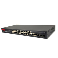 Switch PoE Gigabit 10/100/1000 Mbps 450W IEEE802.3AT 24 ports avec 4 ports Uplink RJ45, 1 SFP intégré, alimentation 52V, QoS, SNMP