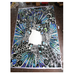 ZF Tranh Tường Khảm Thủ Công Lông Chim Công Tùy Chỉnh Tranh Tường Khảm Nghệ Thuật Đá Ngọc Bích Nghệ Thuật 100% Tranh Tường Khảm Thủ Công Trang Trí Nghệ Thuật - Product Image 6