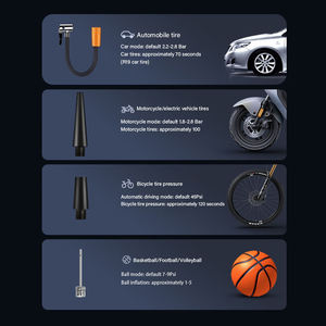 مضخة هواء لاسلكية محمولة قابلة لإعادة الشحن للدراجات والسيارات، مصنوعة من البلاستيك ABS، مع شاشة رقمية وقوة 150 رطل لكل بوصة مربعة - Product Image 5