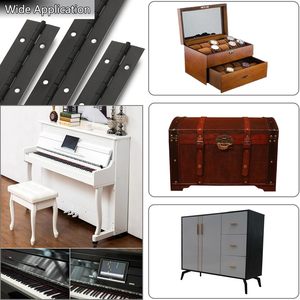 Прочные металлические петли для пианино различных размеров, непрерывные петли для пианино с отверстиями для мебели - Product Image 3