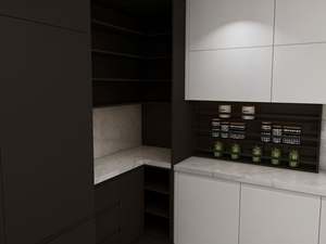 Modern White Melamine Board Kitchen <b>Cabinet</b> with Quartz & Granite Countertop for Apartment Villa Use - Product Image 4