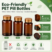 Offre Spéciale – Pot en plastique vide noir personnalisé de 120 ml pour médicaments, produits pharmaceutiques et de santé, avec impression sérigraphique