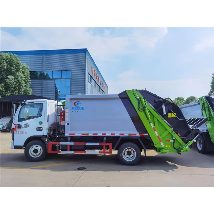 ราคาดี Dongfeng 4X2 6cbm รถบรรทุกขยะมูลฝอยขายในโดมินิกัน