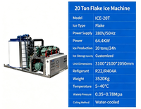 Machine à glace en paillettes fines de grande capacité, 200 kg à 20 tonnes par jour, contrôlée par PLC, usage commercial