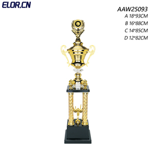 Trofeo Elor de Gran Tamaño, <span class=keywords><strong>Super</strong></span> Premium, de Cuatro Postes, de Metal Dorado, con Varias Figuras, para Competiciones Deportivas de Clase Mundial - Product Image 5