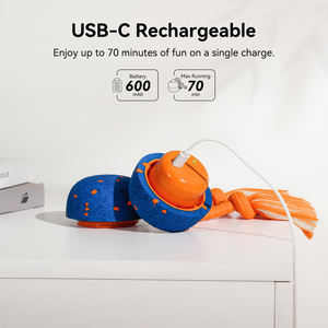 צעצוע אינטראקטיבי לכלבים, כדור מסתובב אוטומטי, שדרוג חומר מהפכני E-TPU PC, כדור רולי - Product Image 6