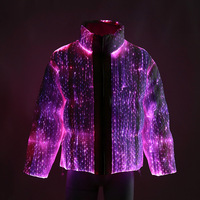Nouvelle Doudoune Lumineuse et Clignotante Unisexe Style Décontracté en Fibre Optique Motif Sanscrit Hiver 2023
