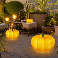 Lampe de jardin solaire rechargeable en métal en forme de citrouille, étanche IP65, portable, pour cour et pelouse