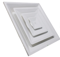 Diffuseurs d'air carrés en aluminium anodisé pour plafond, installation facile sur la sortie de ventilation de la climatisation