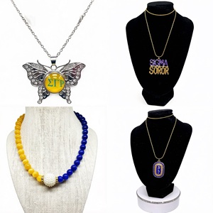 Collier personnalisable <span class=keywords><strong>Sigma</strong></span> Gamma Rho Sorority bleu royal et or avec perles saisissantes, bracelet inspiré de <span class=keywords><strong>Sigma</strong></span> - Product Image 1