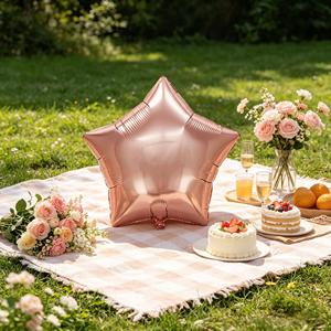 Foil Star Balloon Rose Gold 19 In Party Decoration Star-shaped Balloon design with a reflective rose gold - Product Image 5