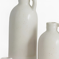 Ensemble de 3 vases en céramique transparente Art Déco blancs en relief, bouteilles décoratives texturées pour la décoration de table à la maison