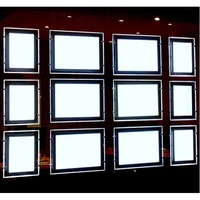 Écran publicitaire intérieur en acrylique cristallin A0, panneau transparent rétroéclairé, support de boîte lumineuse suspendue, cadre d'affichage numérique, affiche LED