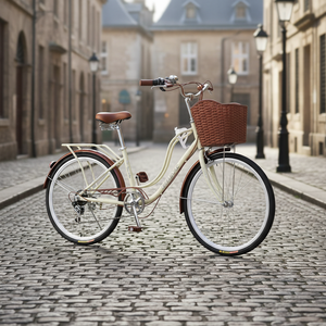 Bicicleta Urbana Retrô <span class=keywords><strong>Vintage</strong></span> Estilo Antigo 26'' de Fábrica Chinesa, 7 Velocidades, Quadro de Aço com Amortecimento Total, Rodas Raiadas, Freios a Disco, 150kg - Product Image 3