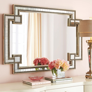 Distressed Bladgoud Decor Spiegel Glam Accent Spiegel Mozaïek Spiegel Spiegel Spiegelwand - Product Image 2