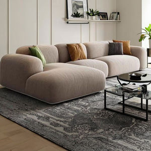 ชุดเก้าอี้นั่งแบบแถวตรงสไตล์มินิมอลทำจากผ้าครีมโซฟาที่นั่งเดียวสำหรับห้องนั่งเล่น - Product Image 6