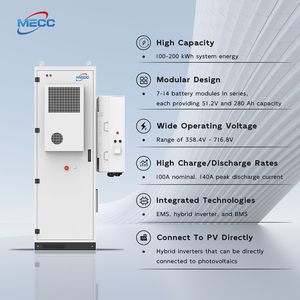 Gabinete ESS Todo en Uno para Exteriores, Inversor de 50KW 100KW con Paquetes de Baterías Solares de 100kWh, Sistema de Almacenamiento de Energía Solar de Litio ESS - Product Image 2