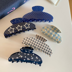 Pinza de Pelo con Diseño Personalizado de Cerezas <span class=keywords><strong>Dulces</strong></span> y Estrellas con Brillantina y Diamantes de Imitación para Mujer, Accesorios para el Cabello de Acetato Francés - Product Image 4