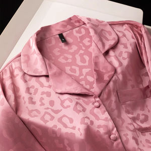 HUOYOUNG-Conjunto de Pijama de Seda Satinada con Estampado de Leopardo y Jacquard Suave para Mujer, Diseño Personalizado, 2 Piezas - Product Image 3