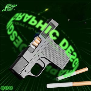 Hộp đựng thuốc lá tích hợp bật lửa TECHNO 2 trong 1, ngọn lửa xanh, sạc lại được, chống gió, kiểu súng, dành cho thuốc lá - Product Image 4