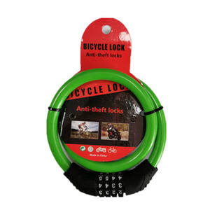 Candado para Bicicleta de Alambre de Acero con Combinación de 4 Dígitos Antirrobo para Bicicletas de Montaña Color Verde Alta Calidad Hecho en China - Product Image 1