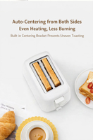 Grille-pain électrique compact à deux fentes avec bouton d'arrêt manuel, six niveaux de dorure, idéal pour appartements