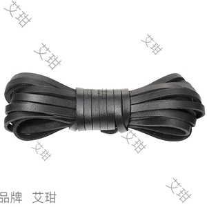 Cuerda de cuero plana de piel de vaca curtida vegetalmente, hecha a mano para pulseras, collares y manualidades, 2 mm de ancho, origen Jinhua, primavera 2023 - Product Image 4
