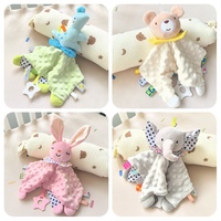Couverture de sécurité personnalisée pour bébé en forme d'animal, doudou apaisant, jouet réconfortant, OEM ODM, logo personnalisé, cadeau doux pour nouveau-né, vente en gros
