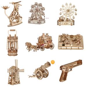 Puzzle 3D en bois professionnel Véhicules Bricolage Jouets de construction créatifs pour adultes adolescents Projet éducatif STEM Maison Bureau - Product Image 3