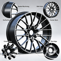 Ruedas de Acero Forjado en Forma de Y, Dos Tonos, Plateado Brillante y Negro, para Llantas de 18-20 Pulgadas, 5x112/120 PCD, 25mm ET, ¡Oferta!