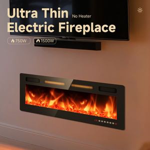 Linternas de <span class=keywords><strong>chimenea</strong></span> <span class=keywords><strong>LED</strong></span> lineales de llama de cristal y registro de 8cm ultrafinas de 60 ", Metal eléctrico de 1500W PARA USO HOTELERO - Product Image 2