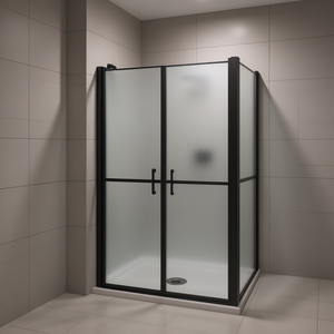 Puerta de Ducha Esmerilada de 38.6'-39.8' x 74.8' con Marco Negro, Vidrio Templado, Bisagras y Diseño Minimalista - Product Image 2
