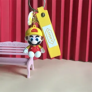 Terbaru Super Mario 3d boneka kartun gantungan kunci Aksesori Mobil liontin hadiah kecil gantungan kunci