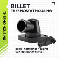 Boîtier de thermostat universel en aluminium usiné CNC avec sortie pivotante, finition noire, pour refroidissement de moteur V8 LS haute performance