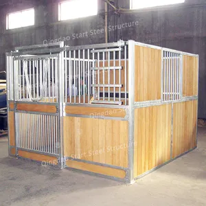 Panel Kios Kuda Kayu Bambu Portabel, Panel Depan Stabil Kuda