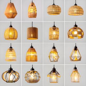 Lámpara colgante <span class=keywords><strong>de</strong></span> jaula <span class=keywords><strong>de</strong></span> cuerda <span class=keywords><strong>Vintage</strong></span> para cafetería, Bar, restaurante, tienda <span class=keywords><strong>de</strong></span> <span class=keywords><strong>ropa</strong></span>, candelabro E27, lámparas colgantes tejidas a mano - Product Image 5